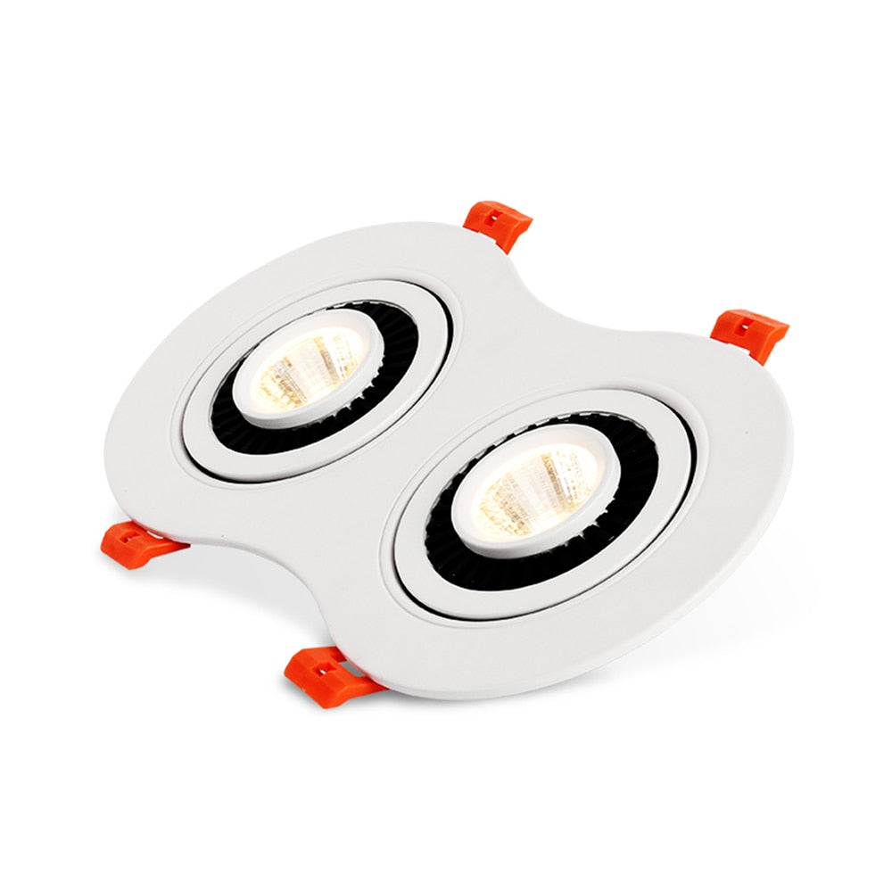DBF 360 Degree Rotatable LED Ceiling Spot Light Embedded Angle Adjustable Downlight 20W 24W Number 8 Design Downlight AC85-265V