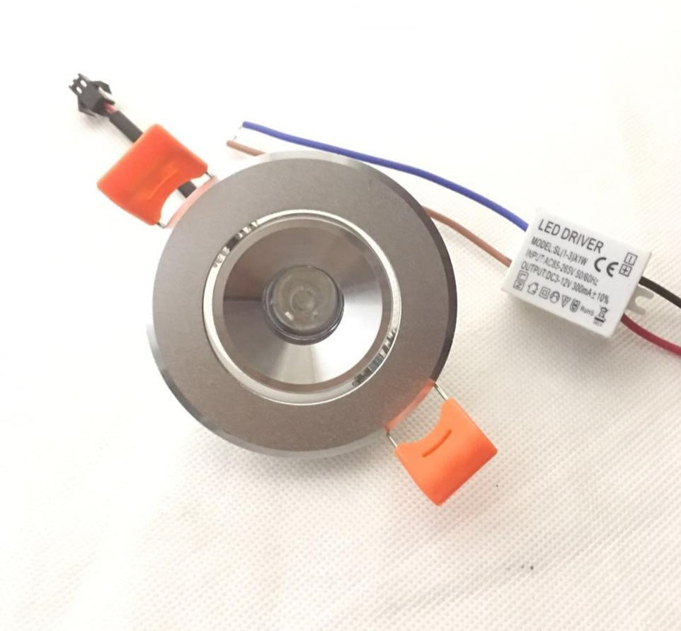 Led 10pcs/lot 68mm Downlight Lamp 3W 230V Ceiling Recessed Downlights Round Panel Light