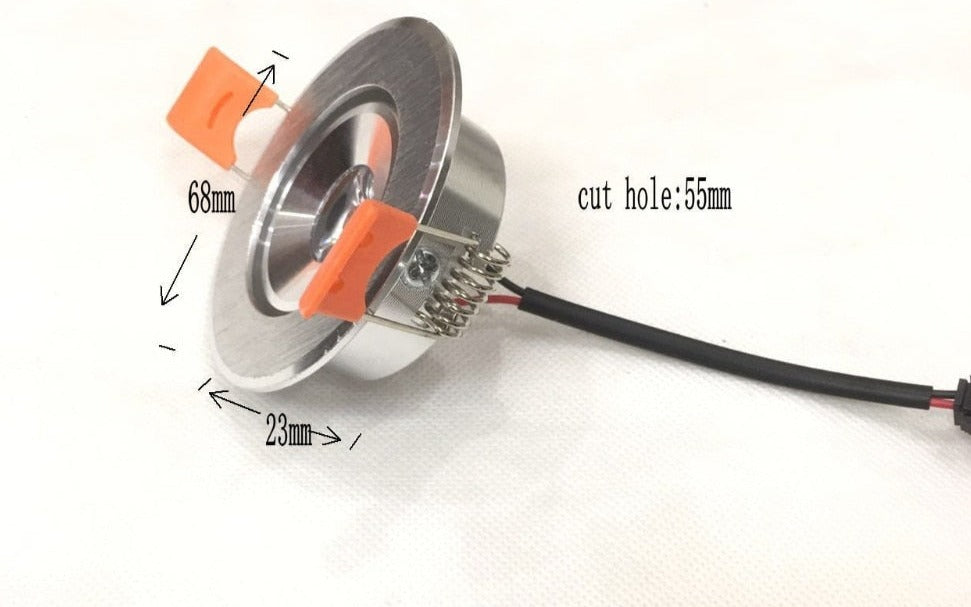 Led 10pcs/lot 68mm Downlight Lamp 3W 230V Ceiling Recessed Downlights Round Panel Light