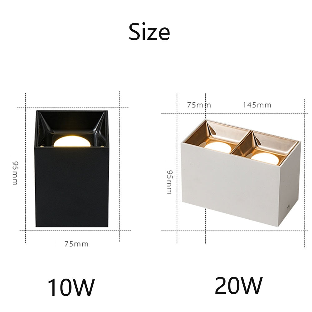 Square LED Spotlight Corridor / Cloakroom for Living room, Kitchen, Bedroom Ceiling lights 10W 20W Downligh AC100-240V