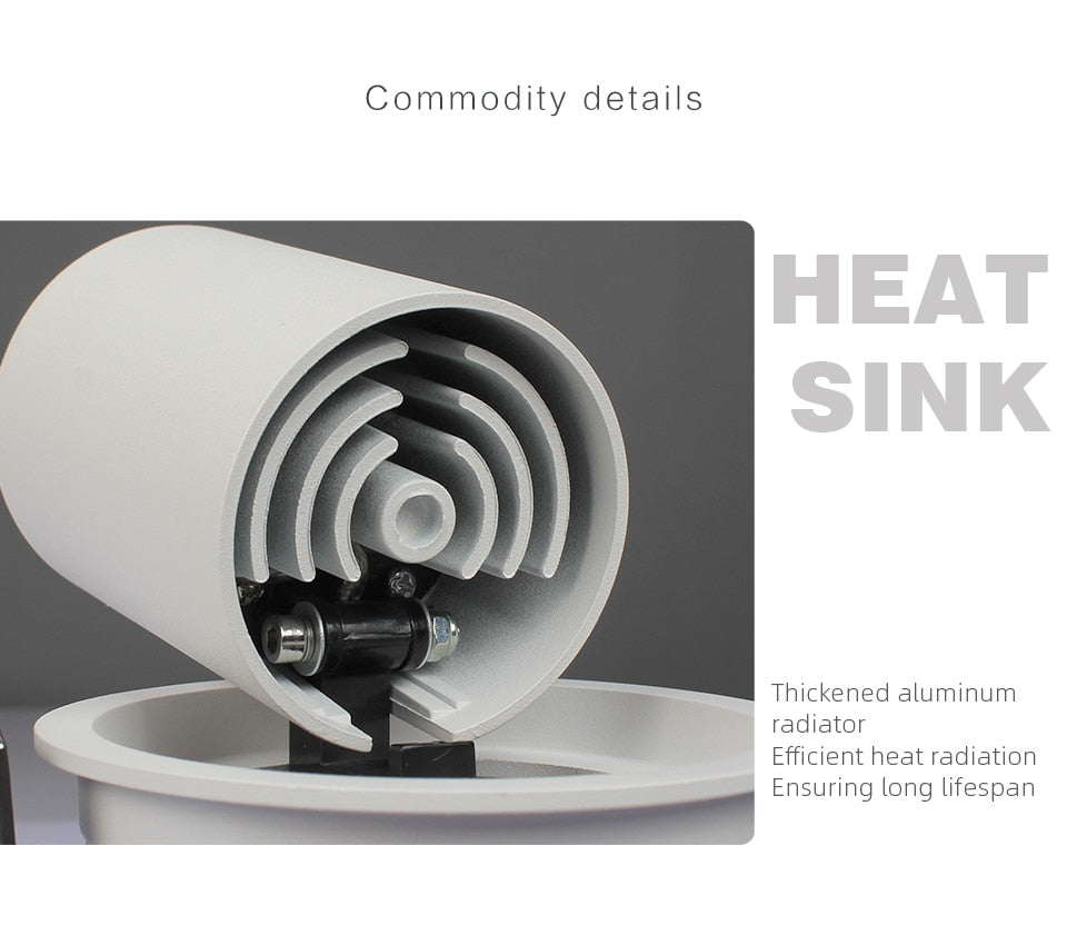 Aisilan LED Transformer downlight round extendable rotatable bendable recessed spot light COB AC90-260V