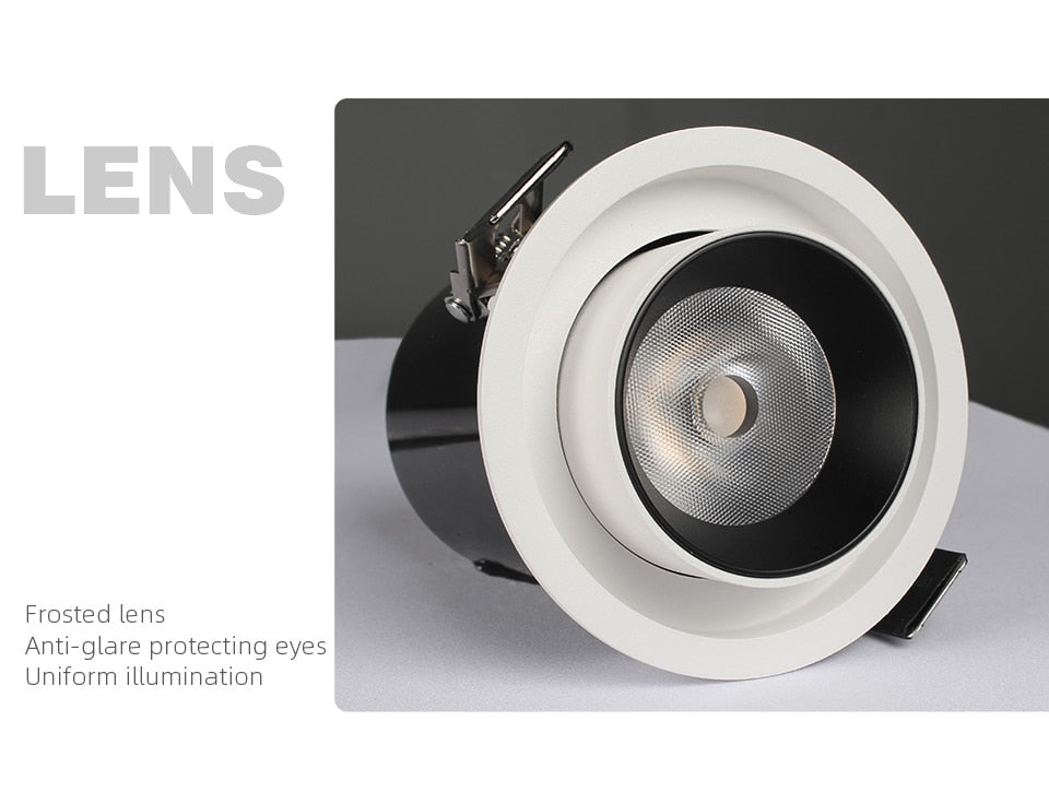 Aisilan LED Transformer downlight round extendable rotatable bendable recessed spot light COB AC90-260V