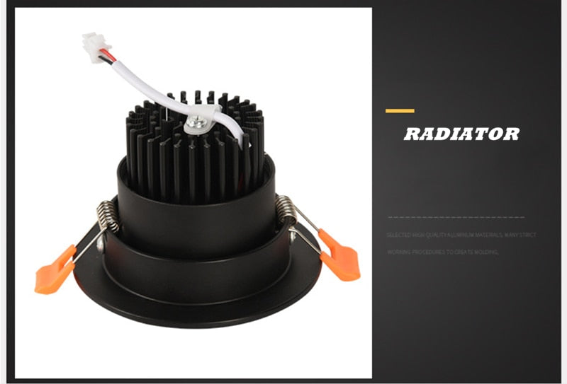 Round Dimmable Recessed COB LED Downlights 5W 7W 9W 12W 15W LED Ceiling Spot Lights AC85~265V LED Ceiling Lamps Indoor Lighting