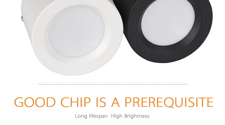 Round Surface Mounted LED Downlights 5W 7W 9W 12W Mounted Ceiling Lamps Spot Light 220V 110V Down Light black / white body