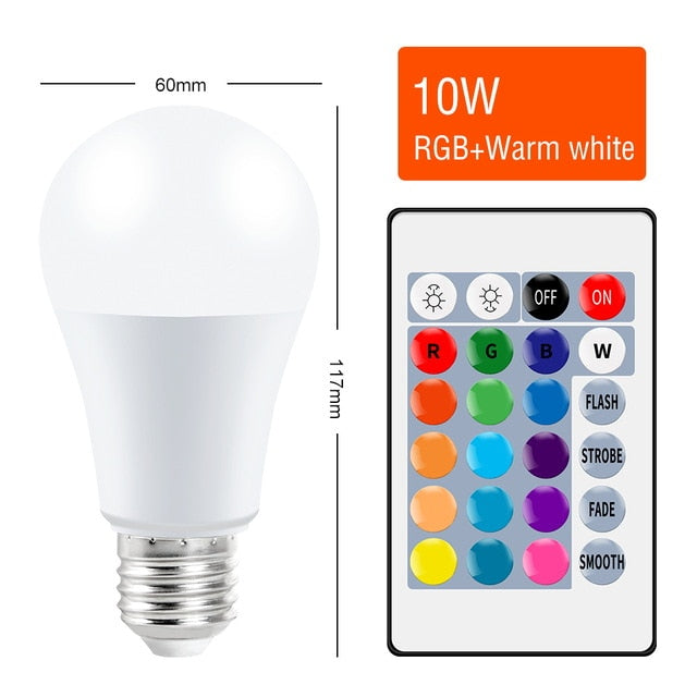 Led RGB Color Changing Lamp E27 Dimmable Led Light 220V Led RGBW Magic Bulb 5W 10W 15W Home Party Decor Lighting 110V Spot Lampa