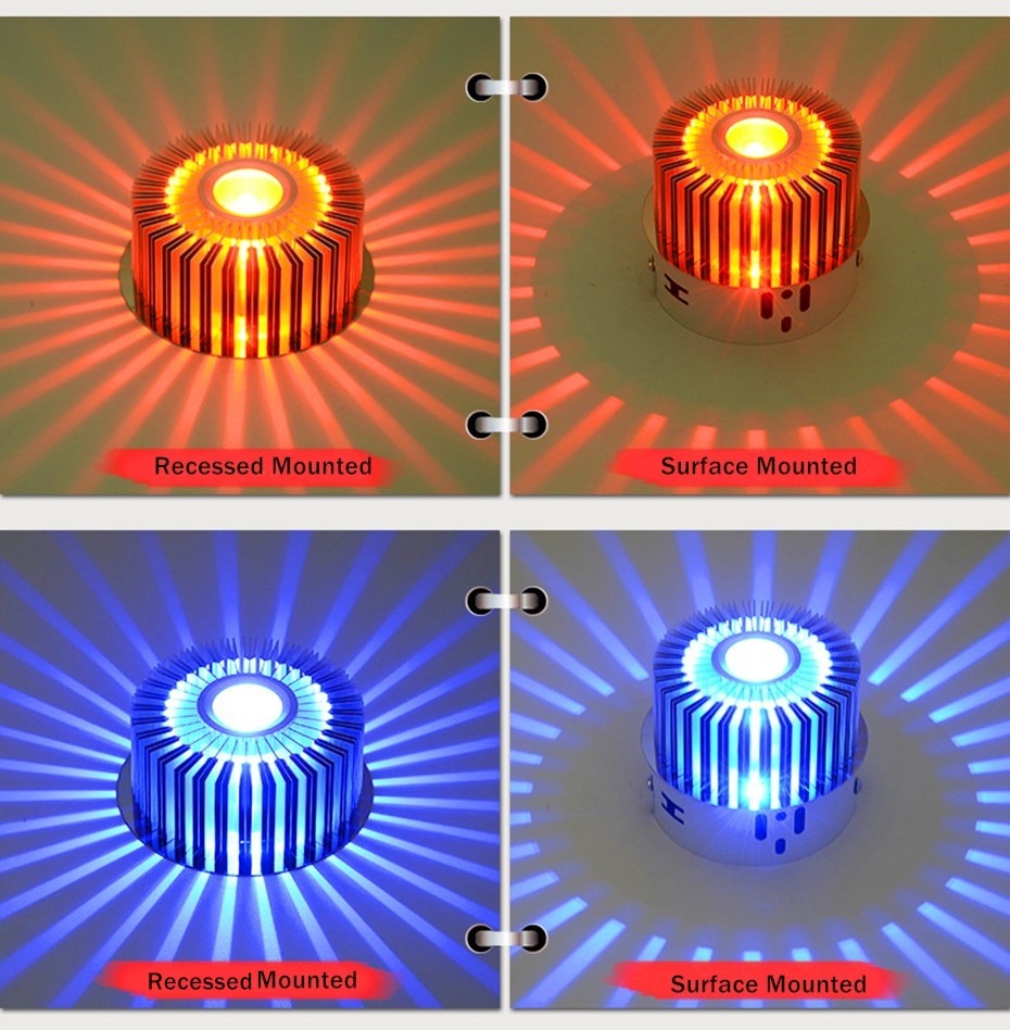 Novelty Recessed Led lamp Spot led downlight 220V 110V Colorful LED Bulb Spot Light For Living Room KTV Party Decoration Lamp