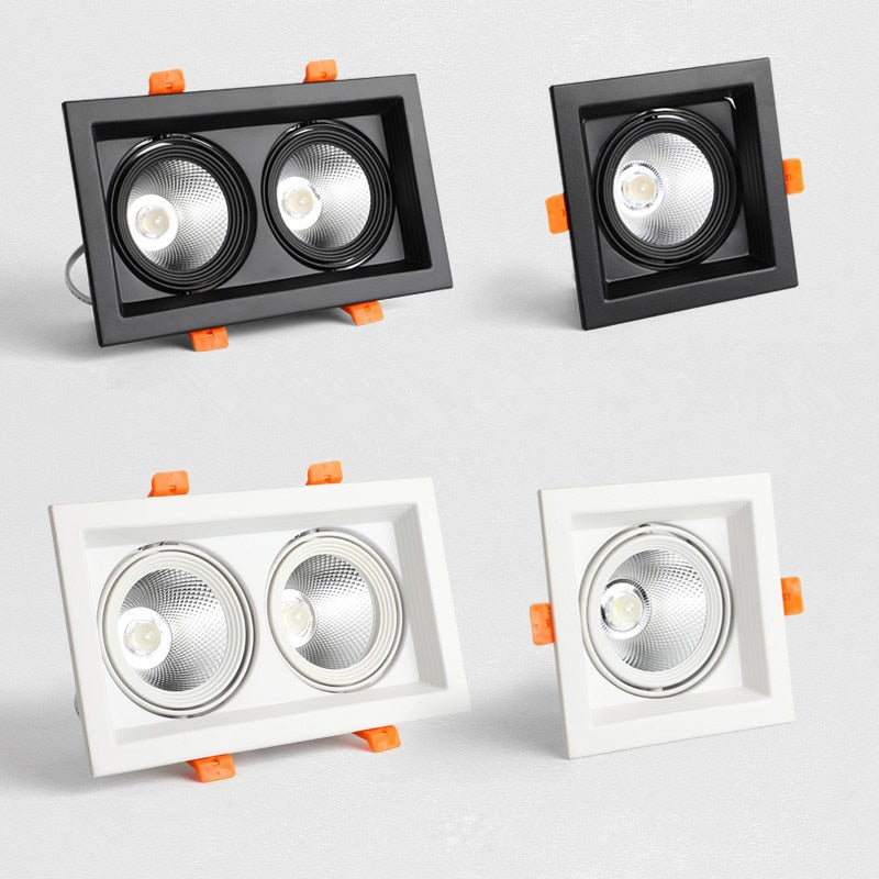 LED Downlights 1pcs COB 10w 20w Surface Mounted dimmable LED Ceiling Lamps Spot Light square Rotation LED Downlights
