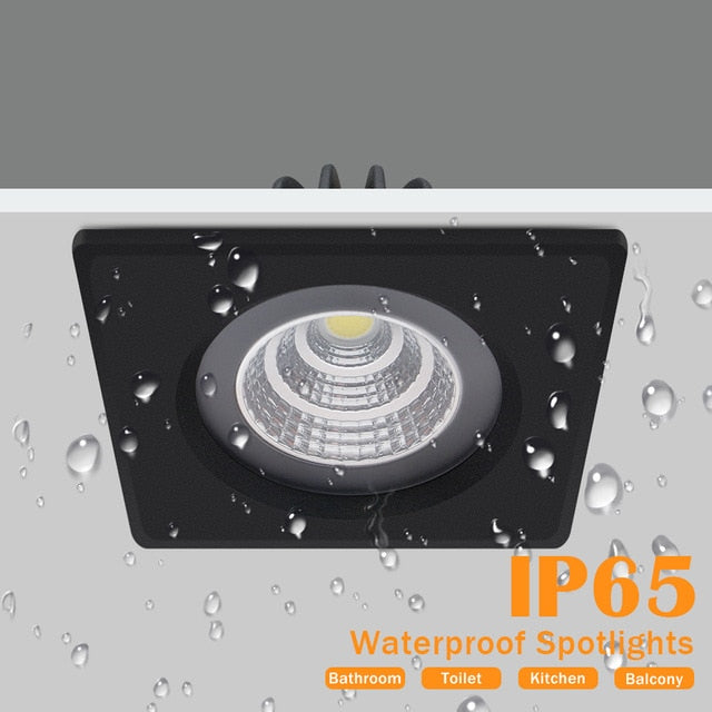 Square/Round LED COB Downlight IP65 Recessed Led Ceiling Lamp Waterproof Spot Led 5W 7W 9W Indoor Bathroom Balcony Light Fixture