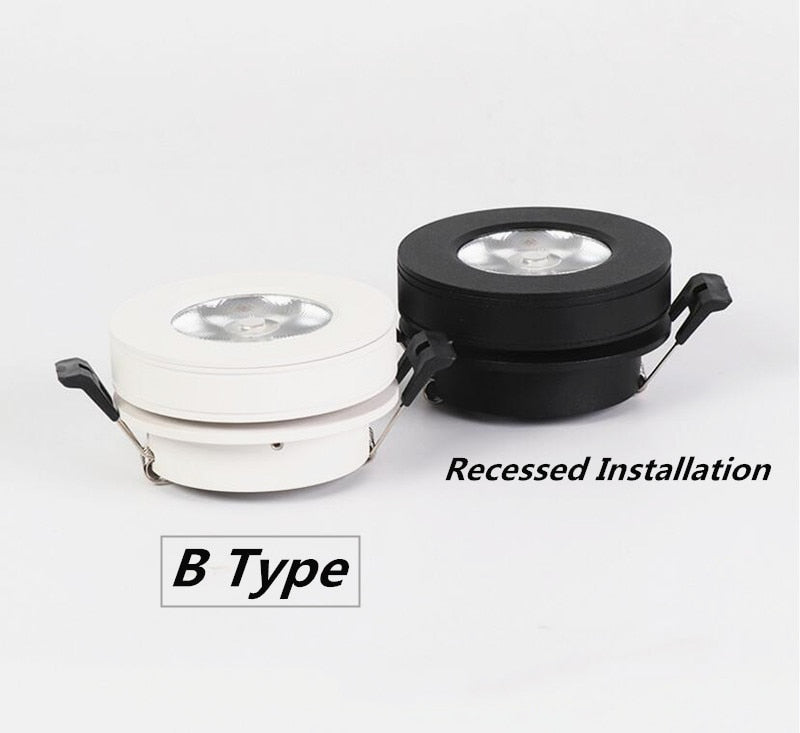 Round 90° Folding Recessed COB LED Downlights 5W/7W/12W LED Ceiling Spot lights Background Painting Lamps AC220V Indoor Lighting