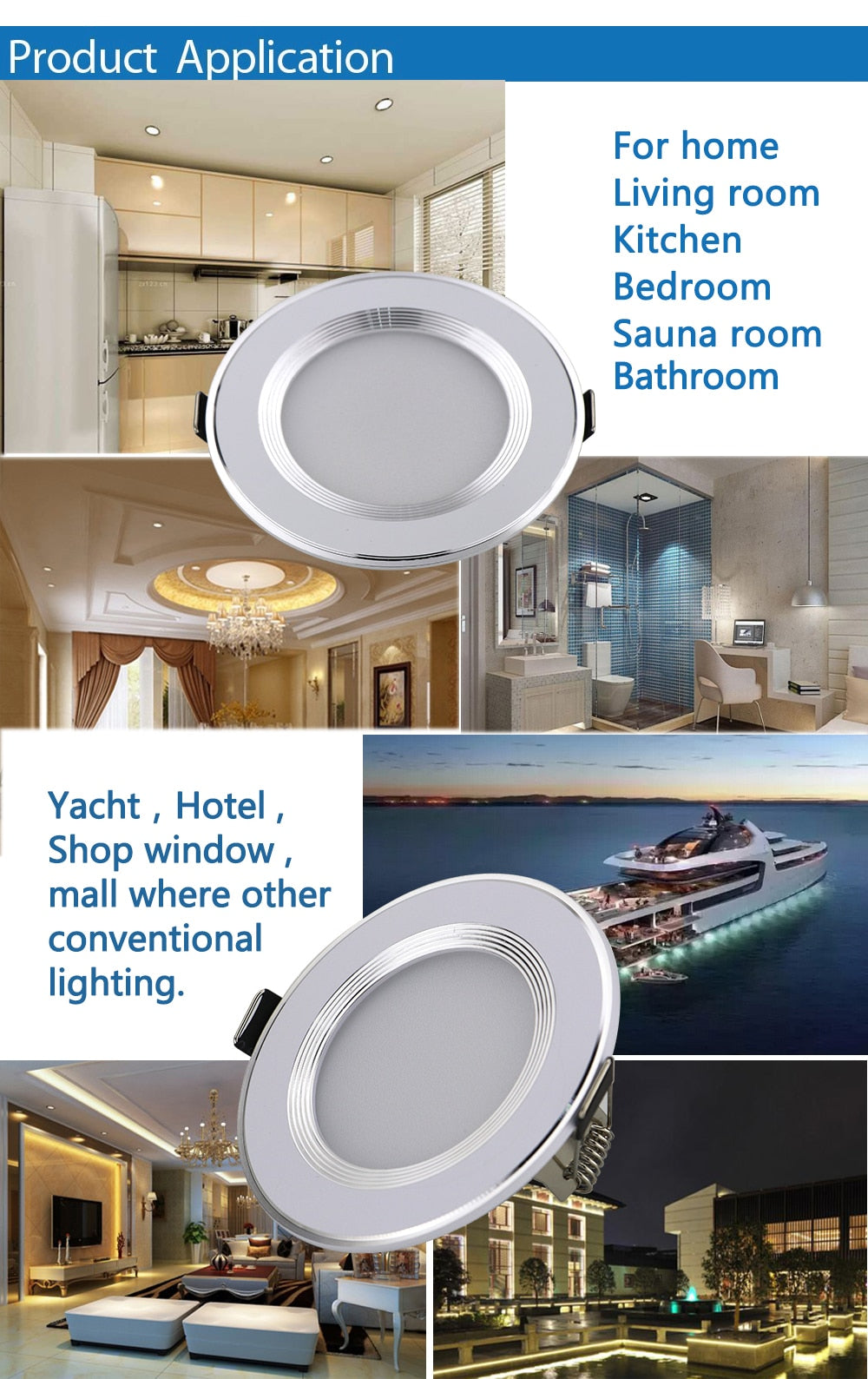 Dimmable Waterproof LED Downlight 1pcs 220V 7W/9W/12W/15W/18W LED Bulb Light Recessed LED Spot Light For Bathroom