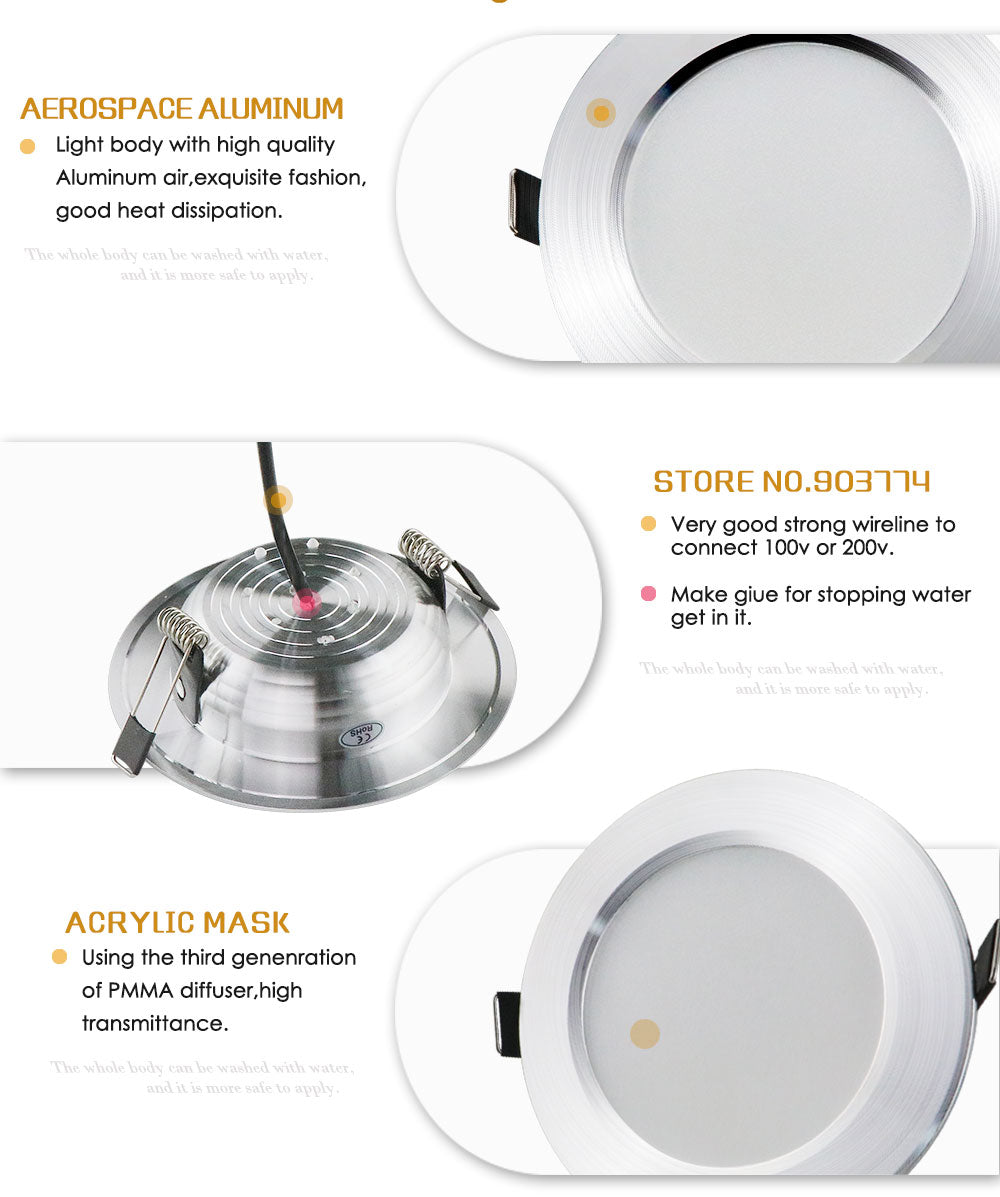 Dimmable Led Downlights 5W 7W 9W 12W 110V 220V Waterproof LED Ceiling Downlight Lamps Led Ceiling Lamp Home Indoor Lighting
