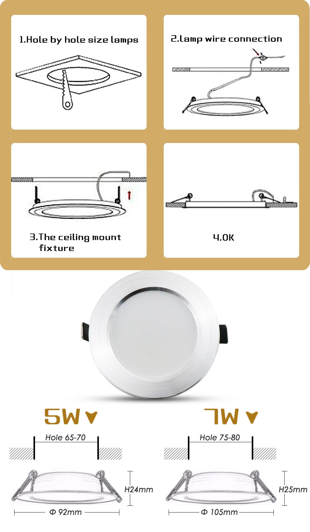 Dimmable Led Downlights 5W 7W 9W 12W 110V 220V Waterproof LED Ceiling Downlight Lamps Led Ceiling Lamp Home Indoor Lighting