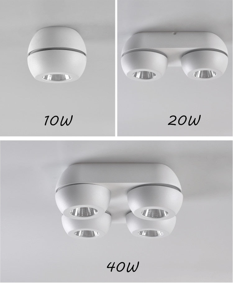 High quality super bright surface mounted LED Dimmable downlights 10W 20W 40W AC85-265V COB ceiling lamp spot lights