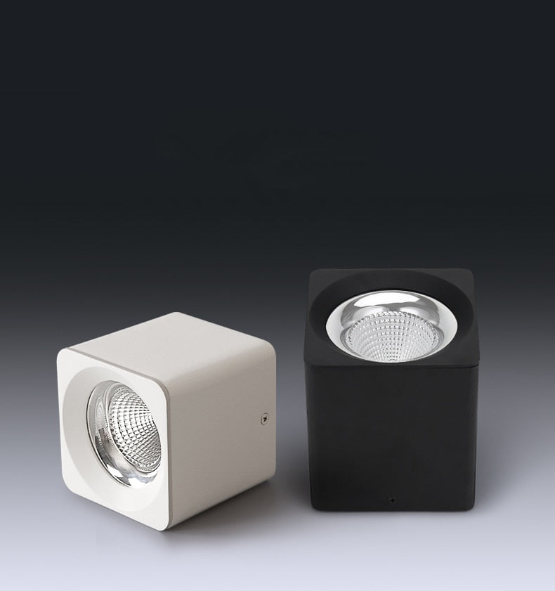 Square Dimmable COB LED Downlights 7W 9W 12W LED Ceiling Spot lights AC85~265V LED Ceiling Lamps Warm/Cold White Indoor Lighting