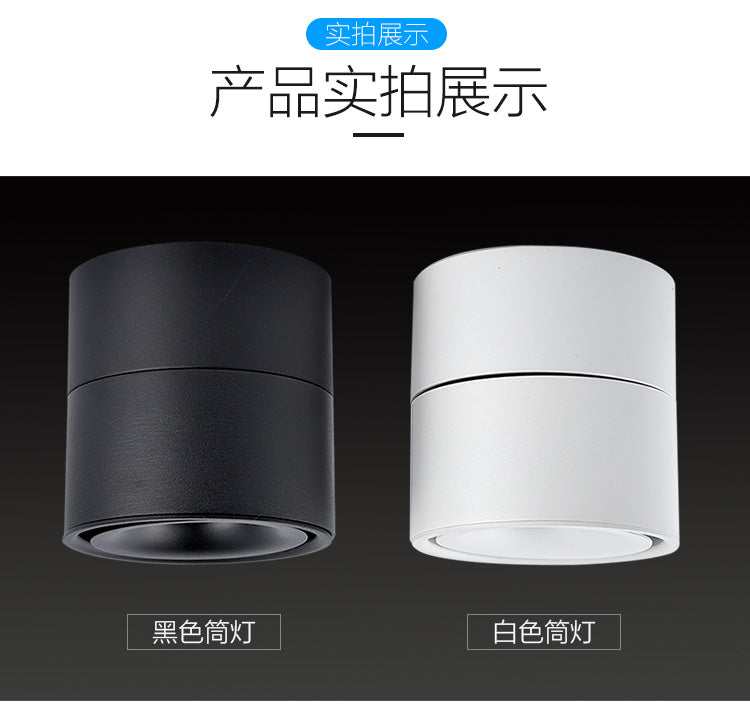 YRANK 10W 15W 20W COB LED Downlights Ceiling Lamps 360 Degree Rotation Adjustable Surface Mounted Dimmable AC110-220V