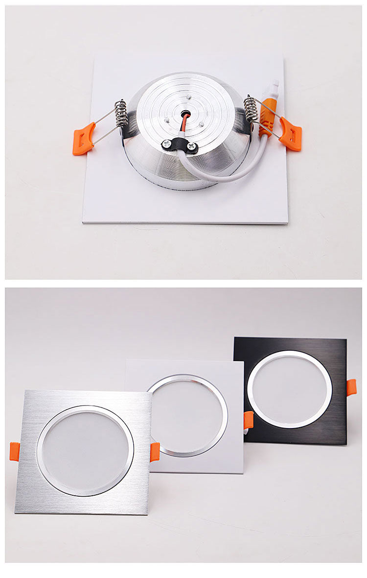 LED Downlights 3W 5W 7W 9W 12W AC85-265V Square Silver Black White LED Ceiling Lamp Down Light for Kitchen Home Indoor Lighting