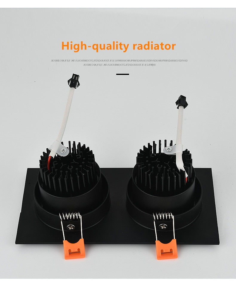 Double square Dimmable Led downlight light COB Ceiling Spotlight 1 PCS 14W 20W 24W 30W LED ceiling recessed Lights Indoor Lighting