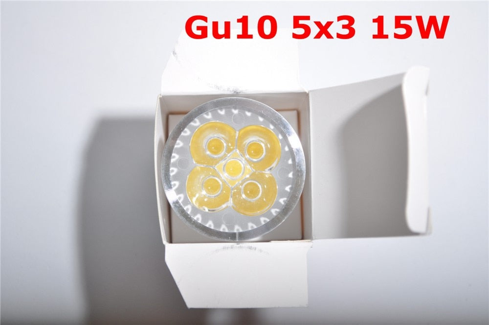 Super Bright 15W 12W 9W GU10 LED Bulbs Light 110V 220V Dimmable Led Spotlights Warm/Cool White LED downlight