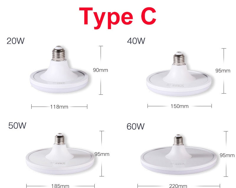 Led Bulb E27 LEDS Lamp 220V UFO Lights Bulb 15/20/30/40/50W Super Bright Garage Light for Home Lighting Table Lamps Kitchen