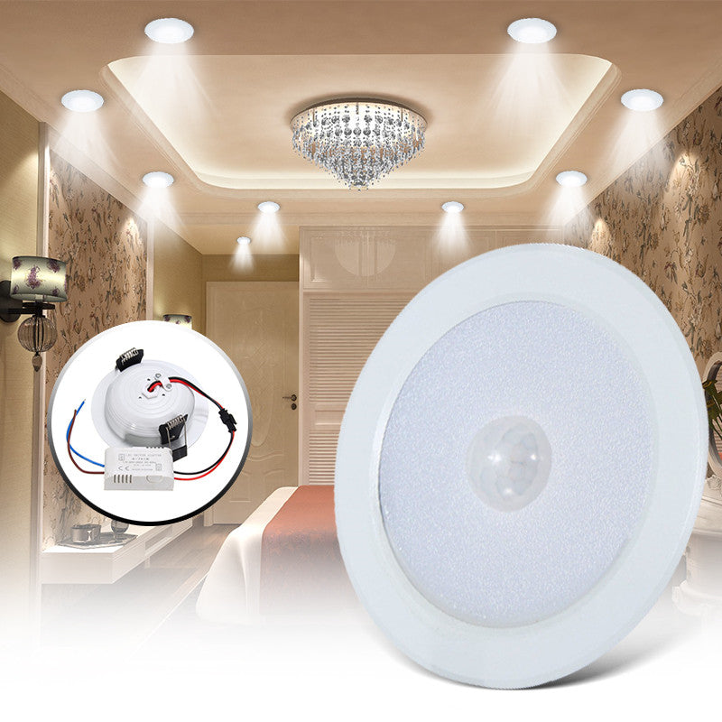 LED Downlight Light 7W E27 PIR Motion Sensor 5730 SMD LED Light StepPath Lamp AC 85-265V