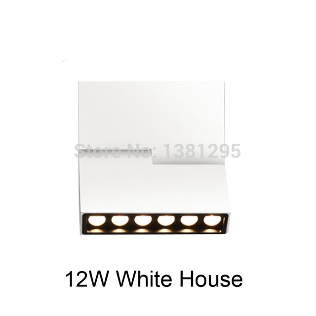 LED Surface Mounted 1PCS Downlight Spotlight 12W Black White Rotatable 3000K 4000K 6000K Home Lamp Adjustable Ceiling Spot Light