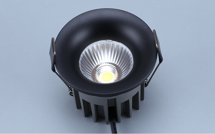 LED Downlight 1pcs Round Arc Dimmable Embedded Anti-glare Led COB Ceiling Recessed downlight 7w 12w LED wall wash light Hotel Villa Lighting