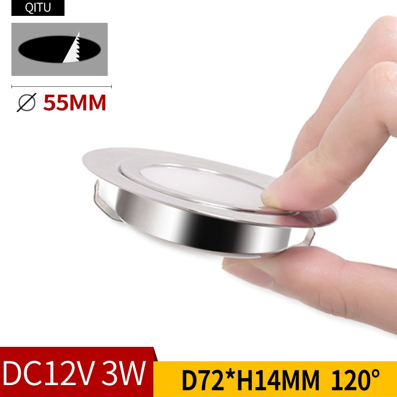 Stainless steel 4/8PCS waterproof LED spotlight IP65 bathroom Ceiling or boat Built-in outdoor house Slim mini 12V downlight