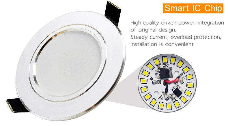 LED downlight 10pcs/lot 18W 15W 12W 9W 7W 5W 3W 220V / 110V ceiling lamp recessed downlights round led panel light