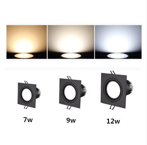 Recessed Double LED Dimmable Downlight COB 7w 9w 12W 24W Spot light decoration Ceiling Lamp AC 110V 220V