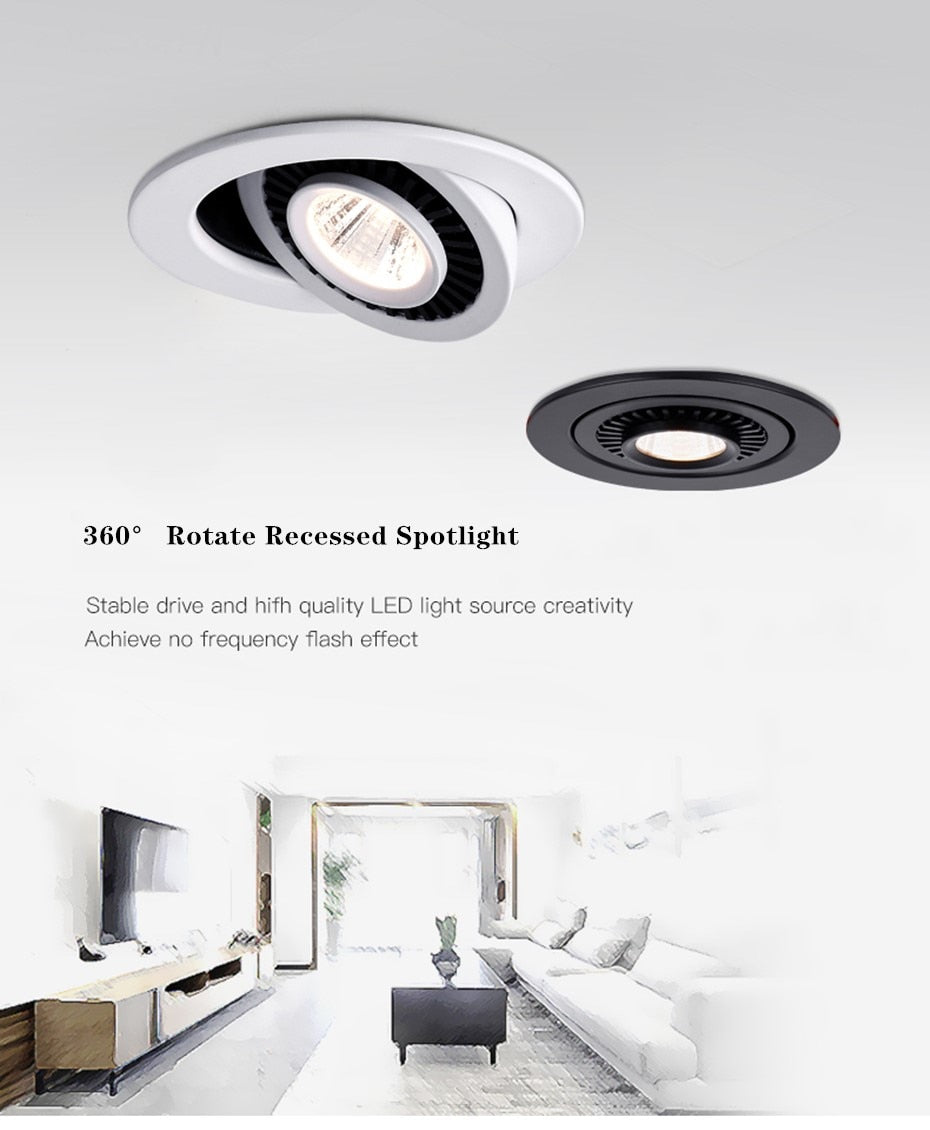 Dimmable Led Down light lamp COB Ceiling Light 5w 7w 10w 12w 85-265V recessed ceiling Spot Lights for kitchen bedroom home Decor