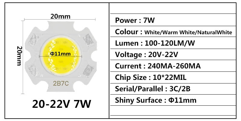 LED Downlight 10pcs a lot 3W 5W 7W 10W LED COB Light Bulb On Board 250mA led diodes High Power LED Light Lamp SpotLight Downlight Lamps DIY