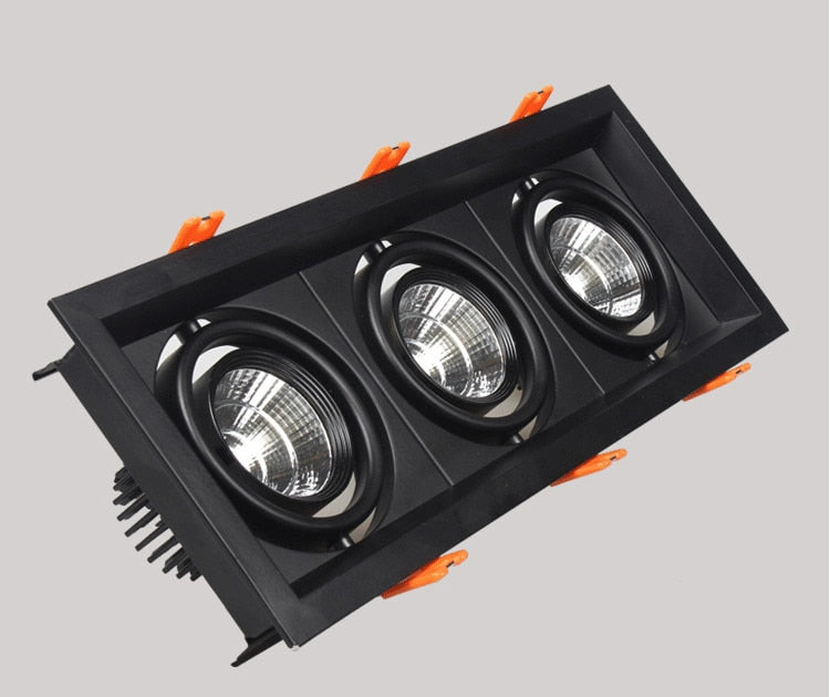 Black Super Bright Recessed square LED Dimmable Downlight COB 10w 20W 30w LED Spot light LED decoration Ceiling Lamp