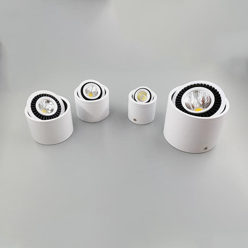 Dimmable Surface Mounted LED COB Downlight White/Black AC85-265V 360 Degree Rotating LED Spot Light 15W 9W 7W 5W Ceiling lamp