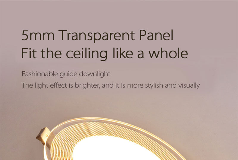 Light guide LED Downlight 3W 5W 7W 9W 12W 15W 18W Acrylic Panel Lights Ceiling Recessed Lamps High Brightness