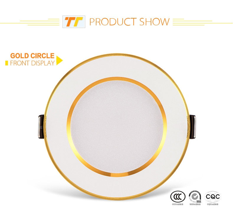 LED Downlight 10pcs/pack led downlight 3w 5w 7w 9w 12w 15w 18w ceiling recessed gold downlights high quality round panel light