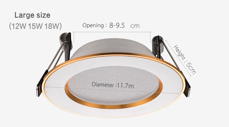 LED Downlight 10pcs/pack led downlight 3w 5w 7w 9w 12w 15w 18w ceiling recessed gold downlights high quality round panel light