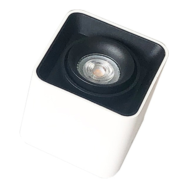 Square LED Ceiling Downlight Surface Mount Grid Lamp GU10 Bulb Fitting Fixture Base Angle Adjustable Dual-head Spot Lamp Holder