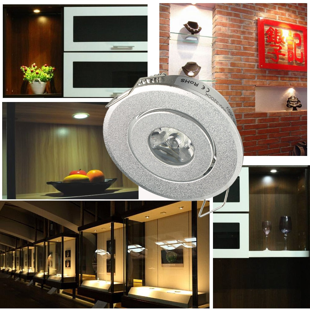 LED Downlights 10pcs/lot 1W 3W mini Led spot light Downlight cabinet lights Hole size 40-45mm 110-270LM with LED Driver