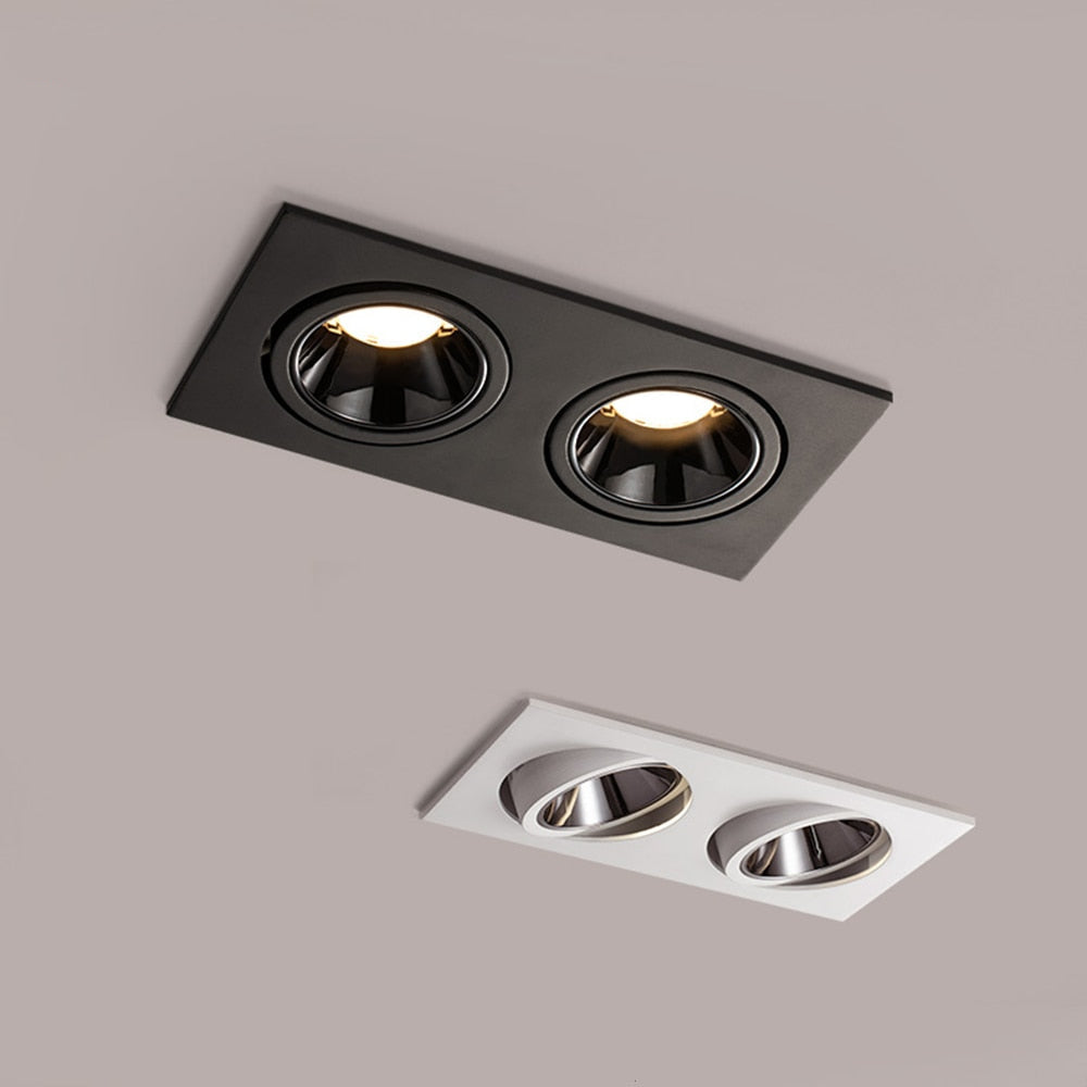 Anti-glare Square LED COB Recessed Downlight 14W 24W LED Ceiling Spot Light Kitchen Living room Indoor