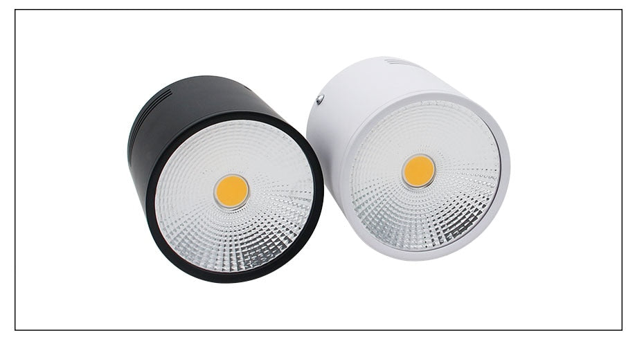 DBF Dimmable LED COB Surface Mounted Downlight 3W/5W/7W/10W/12W/15W White/Black Housing AC85-265V Ceiling Spot Light Home Decor