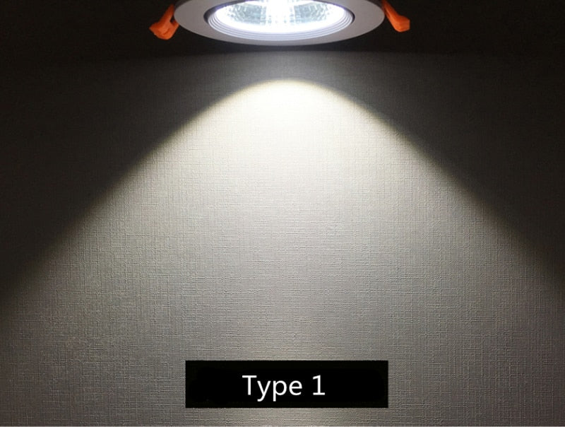 Round Dimmable Recessed COB LED Downlights 5W 7W 9W 12W 15W LED Ceiling Spot Lights AC85~265V LED Ceiling Lamps Indoor Lighting