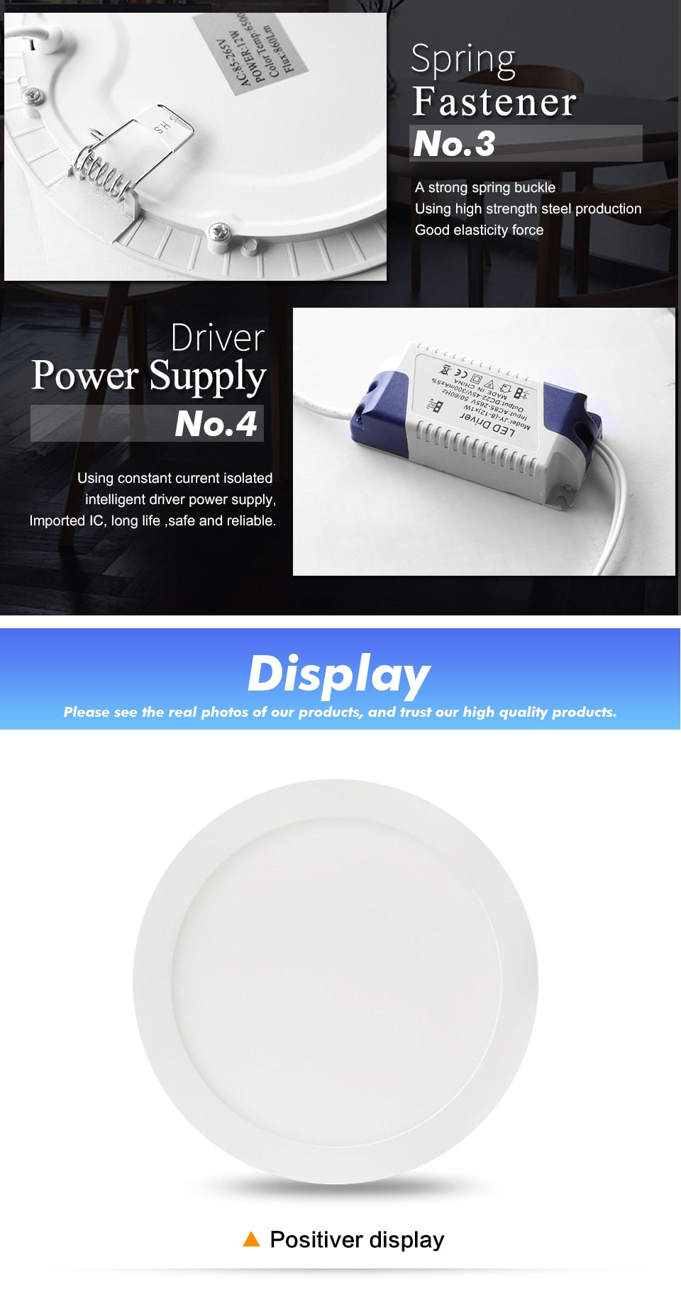 Ultrathin LED Downlight LED Round Panel Light 3W 6W 9W 12W 15W 18W Led Ceiling Recessed Grid Downlight Lamp Lighting 110V 220V