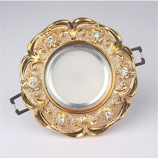 American Luxury Gold Bull Eye Embedded Ceiling Lamp Kitchen Living Room Hallway Led Spot Light 110V 220V 3W 5W 7W Downlights