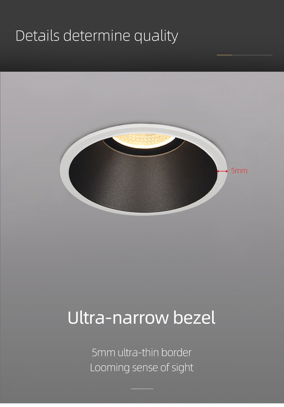 Aisilan LED Recessed spot light Narrow Border Downlight living room spotlight 7.5CM open hole downlight minimalist bedroom light