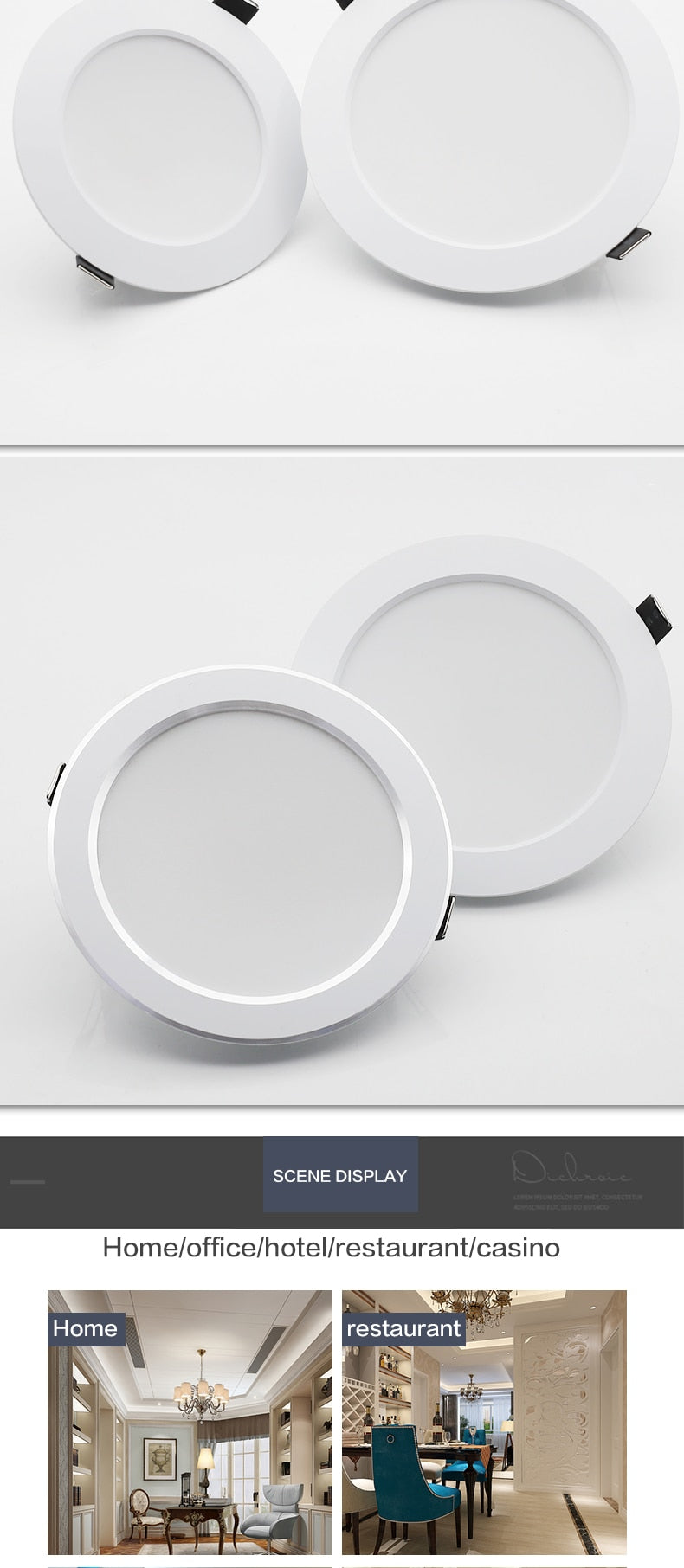 LED Downlight 18W 15W 12W 9W 7W Round Recessed Lamp AC 220V Led Down Light 240V Home Decor Bedroom Kitchen Indoor Spot Lighting