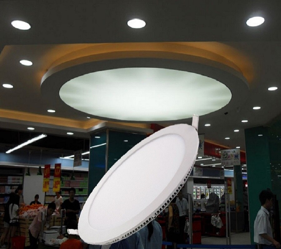 LED Panel Lights Ultra thin Recessed Downlight 6W 8W 15W 20W 110V 220V Square Round Panel lamp Ceiling Lamp White/Warm white