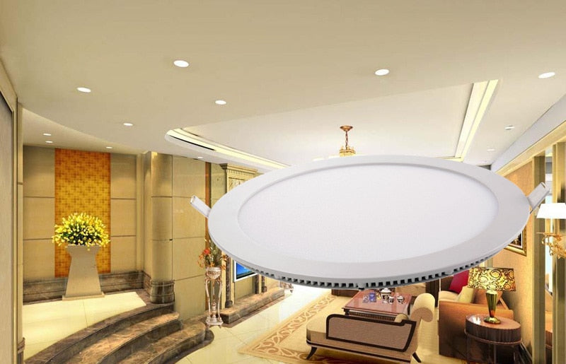 LED Panel Lights Ultra thin Recessed Downlight 6W 8W 15W 20W 110V 220V Square Round Panel lamp Ceiling Lamp White/Warm white