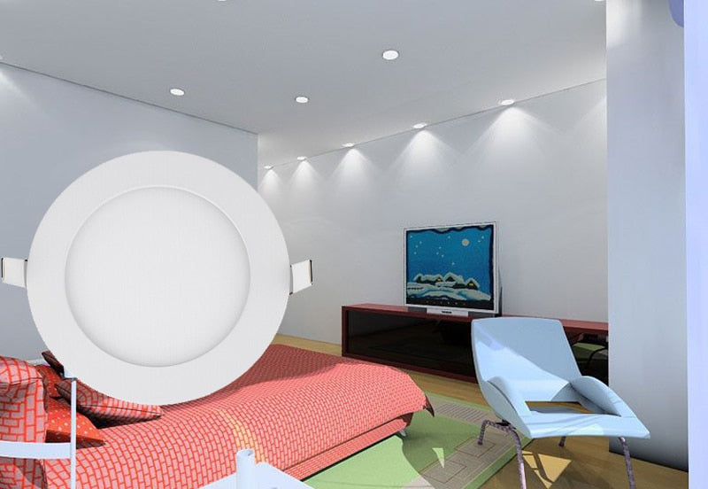 LED Panel Lights Ultra thin Recessed Downlight 6W 8W 15W 20W 110V 220V Square Round Panel lamp Ceiling Lamp White/Warm white