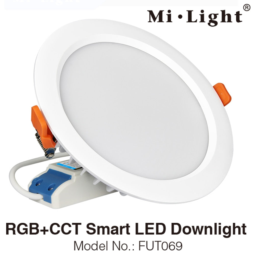 Milight 15W LED Downlight IP54 Waterproof AC86-265V RGB+CCT Dimmable Reccessed Light FUT069 WiFi Compatible 2.4G Wireless Remote