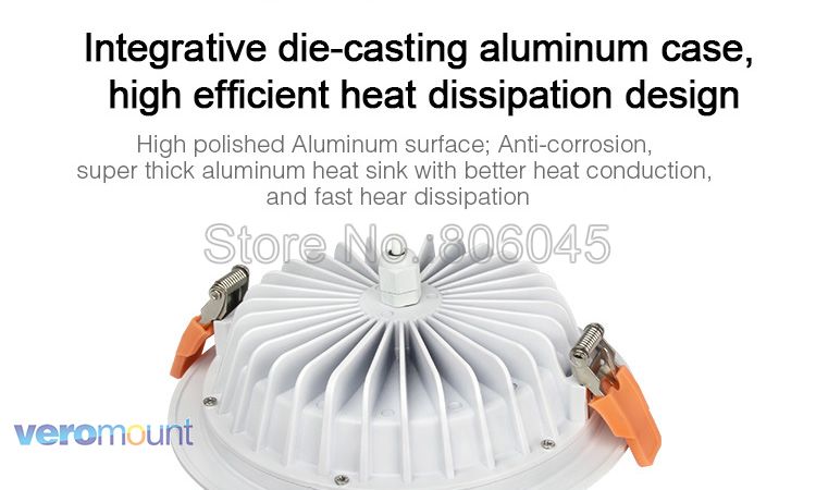 Milight 15W LED Downlight IP54 Waterproof AC86-265V RGB+CCT Dimmable Reccessed Light FUT069 WiFi Compatible 2.4G Wireless Remote